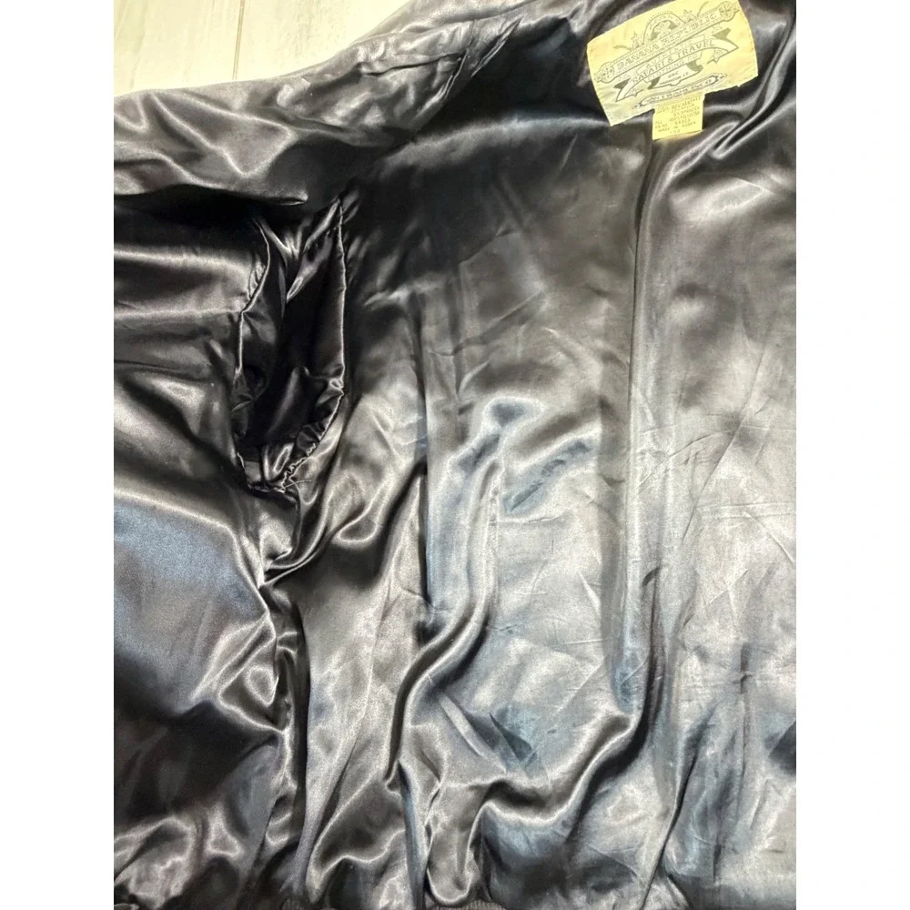 Banana Republic Vintage Leather Bomber Jacket Black Safari & Travel Co Mens 44